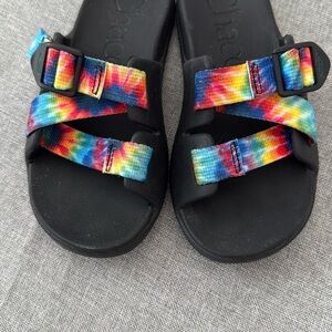 Chaco kids Black Sandals with Vibrant Straps